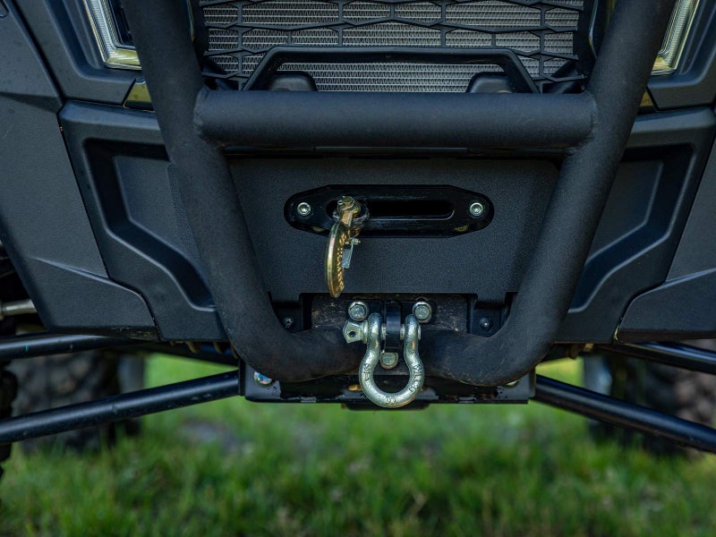 SuperATV Heavy Duty Front Hitch Plate/Front Tow Hook for 2019-2023 Polaris RZR XP 1000 / XP 4 1000 - Includes 1/2â€ Diameter Shackle - Image 3